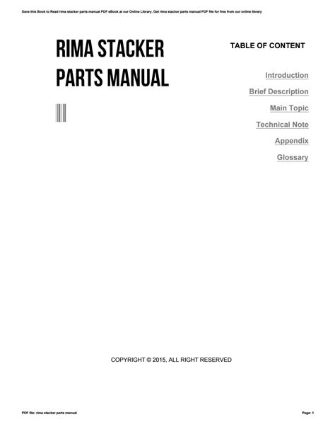 Read Rima Rs2510 Stacker Parts Manual 