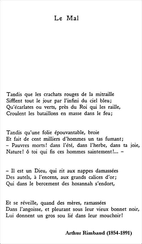 Rimbaud Le Mal