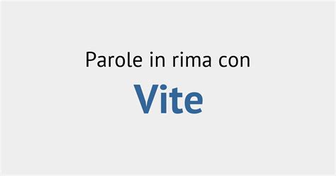 Rime Con Vite