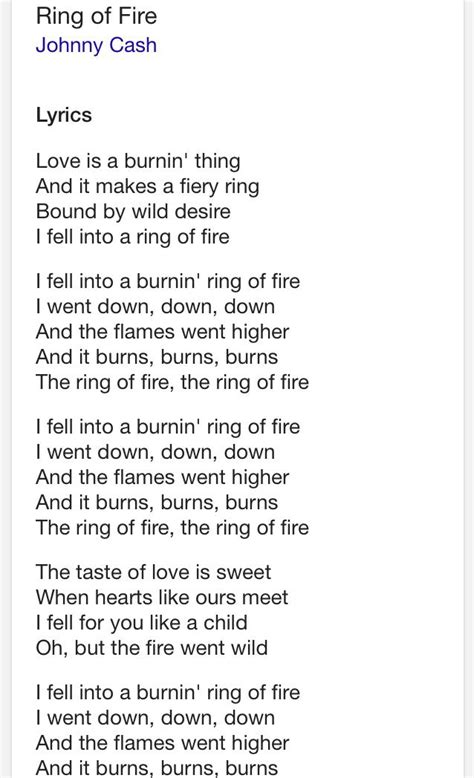 Ring Of Fire Lyrics