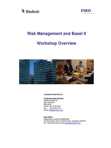 Read Online Risk Management And Basel Ii Workshop Overview Simarch 