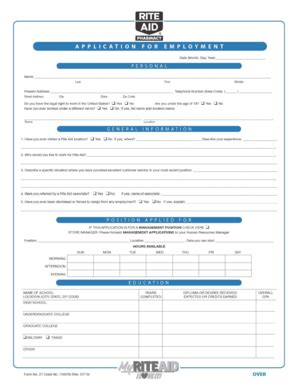 Full Download Rite Aid Paper Application 