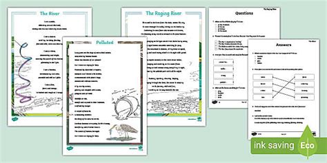 River Poems Ks2 Reading Comprehension Activity Twinkl Poems With Questions For Reading Comprehension - Poems With Questions For Reading Comprehension