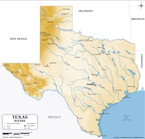 rivers in texas map