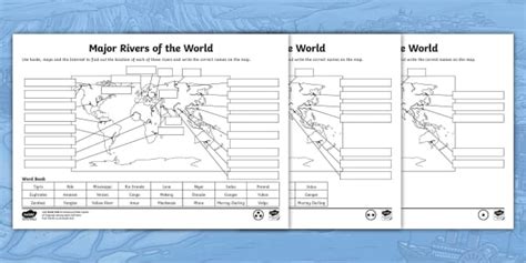 Rivers Of The World Worksheets Tutoring Hour River System Worksheet - River System Worksheet