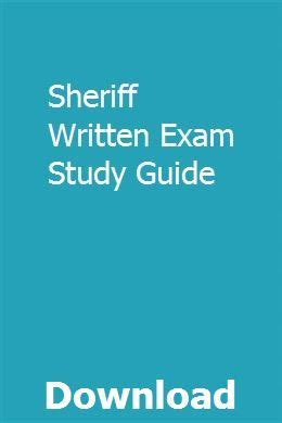 Riverside Sheriff Written Exam Study Guide