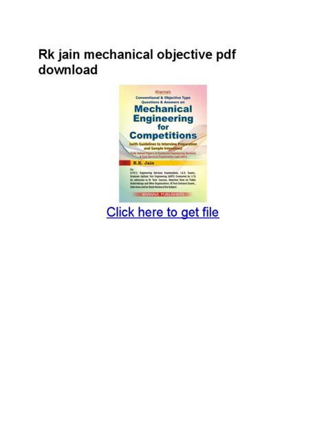 Rk Jain Mechanical Engineering Objective