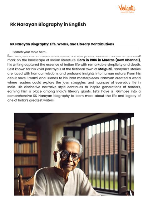 rk narayan brief biography examples