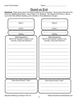 Rl 4 9 Worksheets Common Core Ela 8th Grade Ela Theme Worksheet - 8th Grade Ela Theme Worksheet