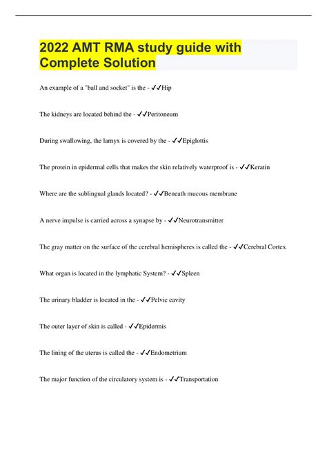 Read Online Rma Study Guide From Amt 