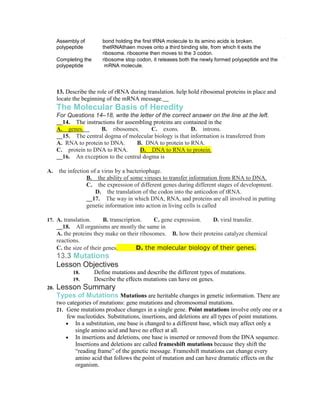 Read Rna And Protein Synthesis Answer Key Chapter 13 File Type Pdf 