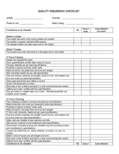 Road Construction Quality Control Checklist