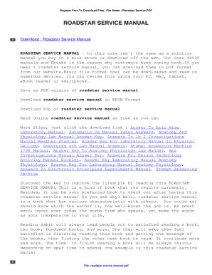 Read Online Roadstar Services User Guide 