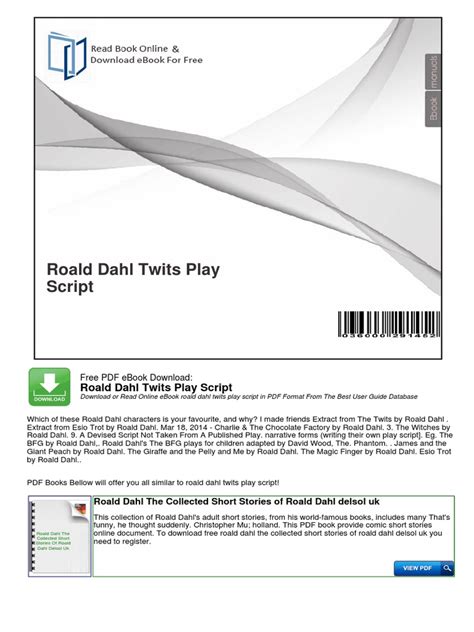Read Online Roald Dahl Twits Play Script 