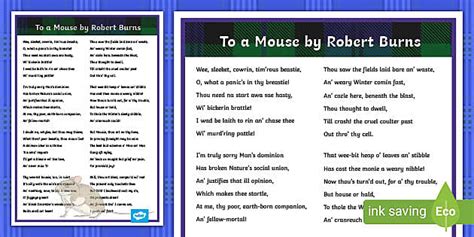Robert Burns To A Mouse