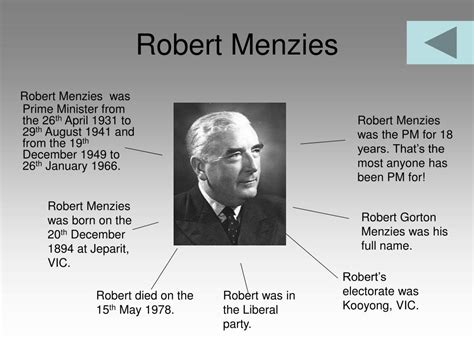 robert menzies biography timeline example