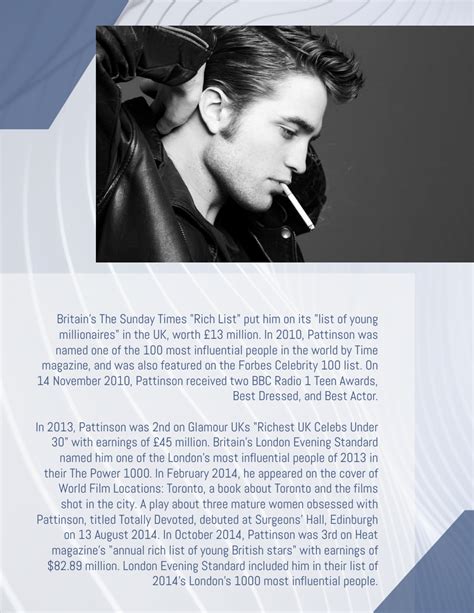 robert pattinson biography timeline examples