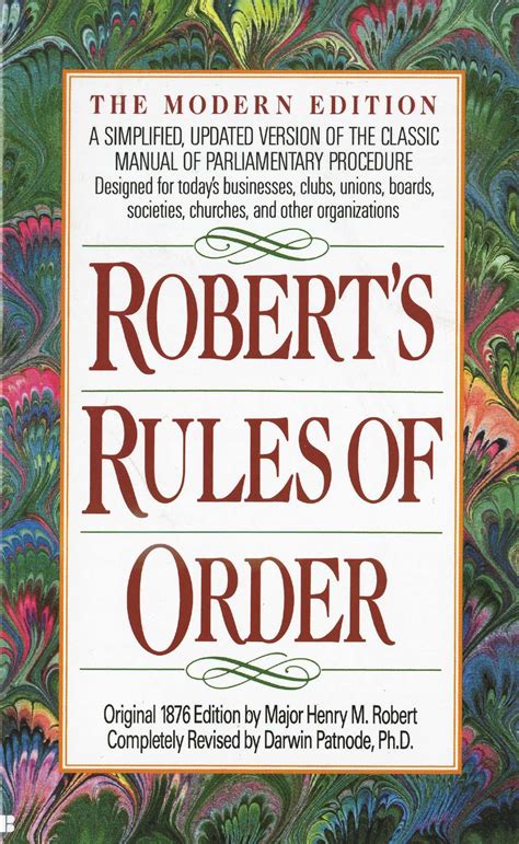 Download Roberts Rules Of Order A Simplified Updated Version Of The Classic Manual Of Parliamentary Procedure 