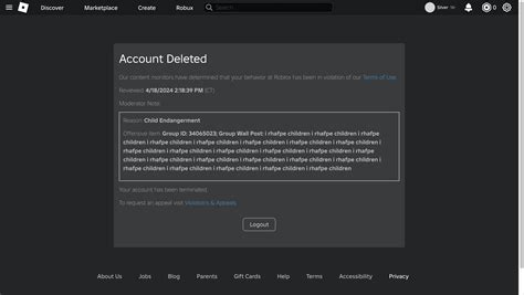 Roblox Banned Screen