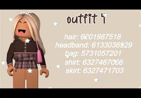 roblox girl codes outfits list