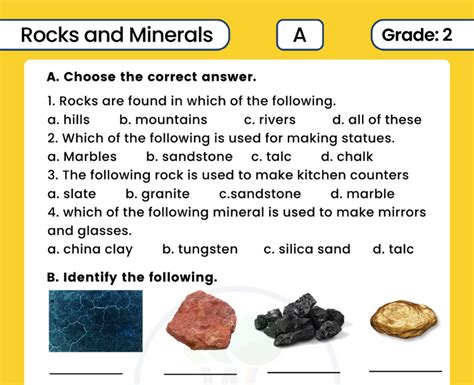 Rock Worksheet Answers   Rocks And Minerals Worksheets Math Worksheets 4 Kids - Rock Worksheet Answers
