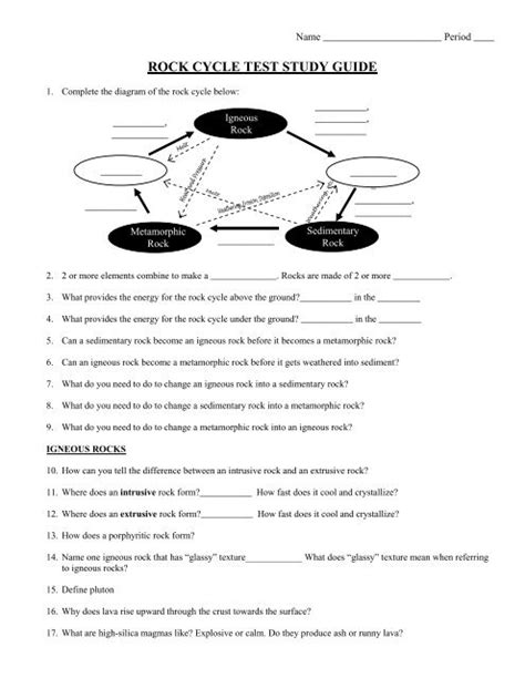Read Rock Cycle Study Guide Answers 