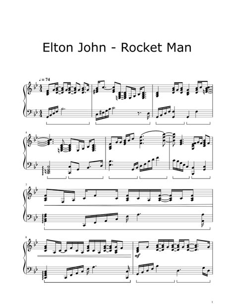 rocket man piano midi