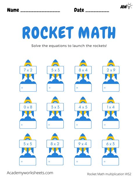 Rocket Math Multiplication Worksheets   Math Worksheets - Rocket Math Multiplication Worksheets