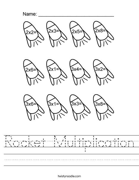 Rocket Multiplication Worksheet Twisty Noodle Rocket Math Multiplication Worksheets - Rocket Math Multiplication Worksheets