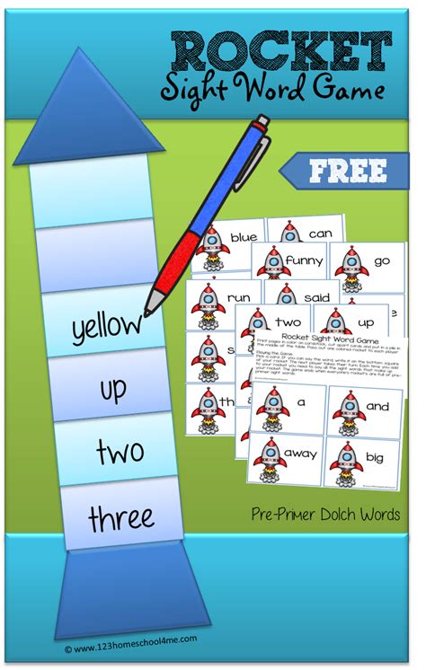 Rocketship Kindergarten Sight Words Game 123 Homeschool 4 Kindergarten Rocket Worksheet - Kindergarten Rocket Worksheet