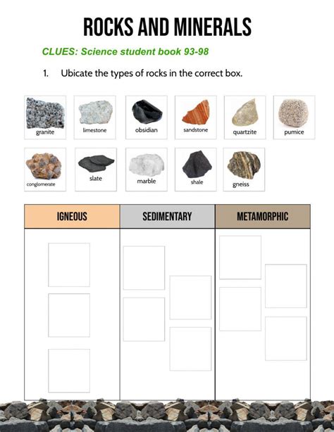 Rocks Amp Minerals Worksheet Live Worksheets Rock And Minerals Worksheet Answer Key - Rock And Minerals Worksheet Answer Key