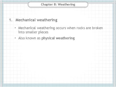 Rocks Weathering Notes Chapter 8