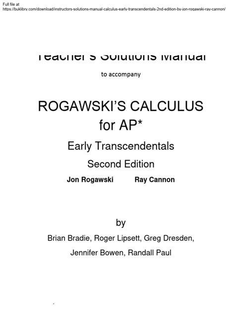 Rogawski Calculus Solutions