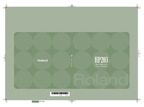 Read Roland Hp203 User Guide 
