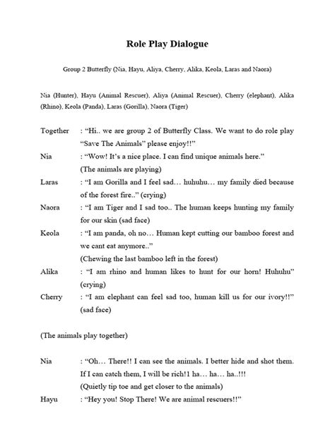 Role Play Dialogue