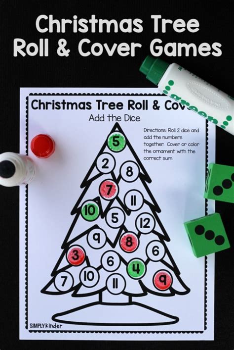 Roll And Cover Christmas Math For Preschoolers Math For Preschool - Math For Preschool