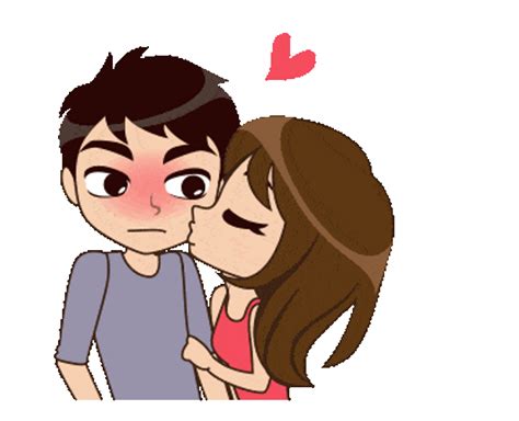romantic cheek kisses images cartoon