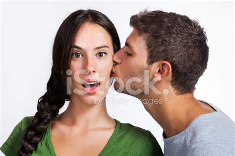 romantic cheek kisses images funny face