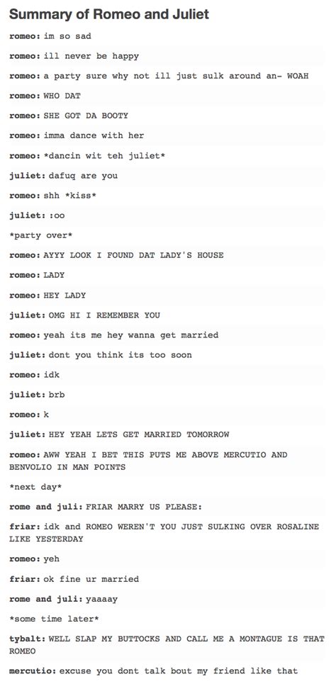 Romeo And Juliet Funny Script