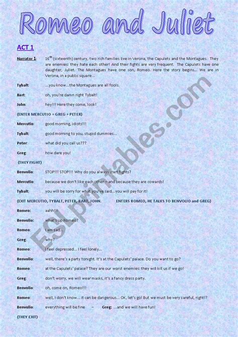 Romeo And Juliet Play Script