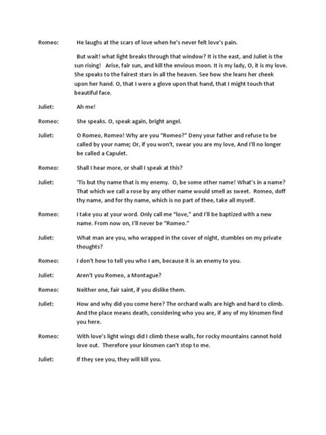 Romeo And Juliet Script