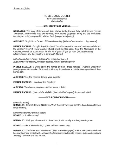 Romeo And Juliet Transcript