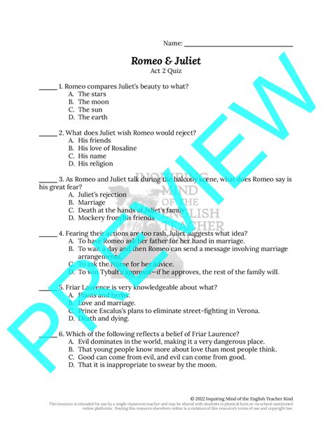 Read Online Romeo And Juliet Questions Answers Act 2 