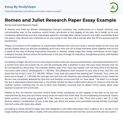 Download Romeo And Juliet Research Paper 