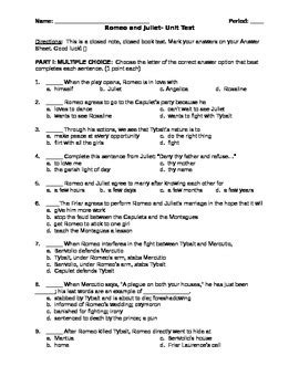 Download Romeo And Juliet Selection Test Answers 