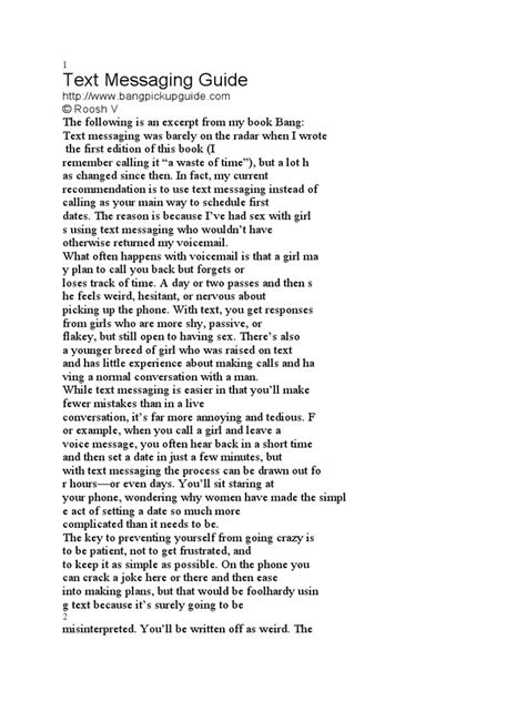 Roosh Text Messaging Guide Return Of Kings
