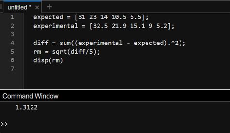 Root Mean Square Matlab