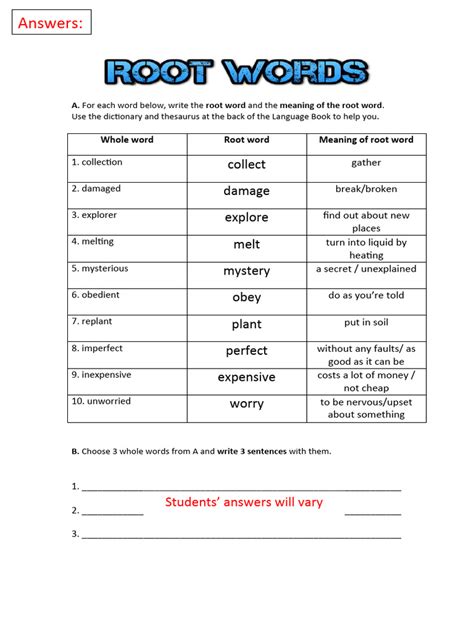 Root Words Pdf