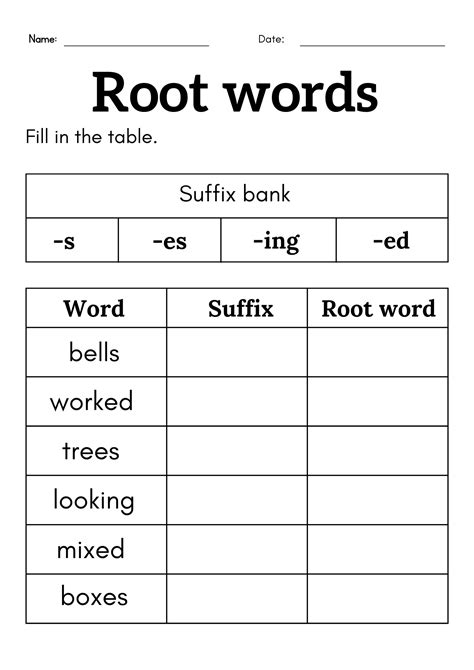 Root Words Worksheets Easy Teacher Worksheets Word Root Worksheet - Word Root Worksheet
