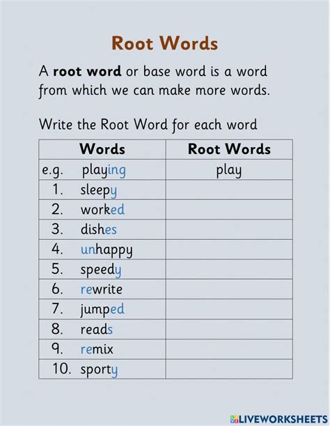 Root Words Worksheets Tutoring Hour 6th Grade Root Words Worksheet - 6th Grade Root Words Worksheet
